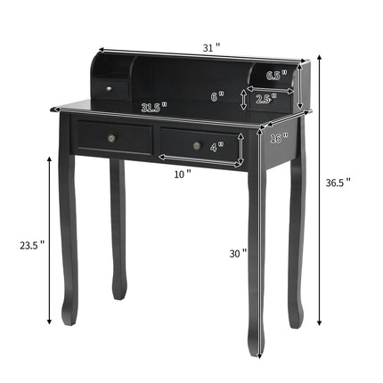 Writing Desk 2-Tier Vanity Desk Computer Desk with 4 Drawers