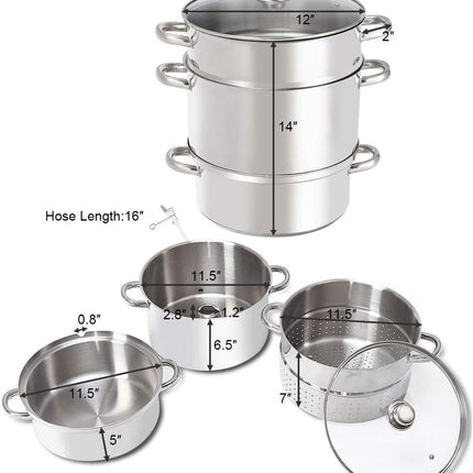 11-Quart Stainless Steel Fruit Juicer Steamer