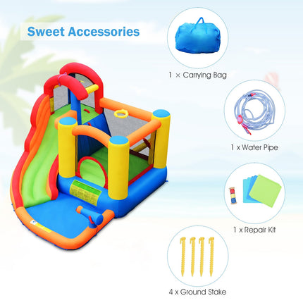 Inflatable Water Slide Bounce House with Pool and Cannon Without Blower