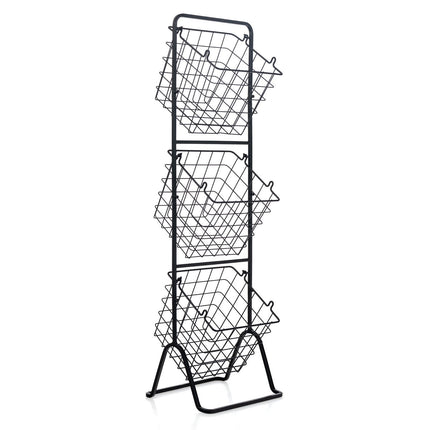 3-Tier Fruit Basket Stand with Adjustable Heights