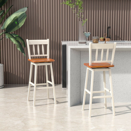 30.5 Inches Set of 2 Swivel Bar Stools with 360¬∞ Swiveling
