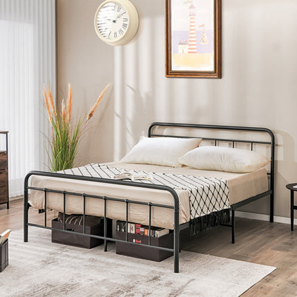 Heavy Duty Metal Platform Bed Frame with Headboard