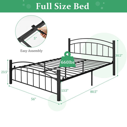 Modern Platform Bed with Headboard and Footboard