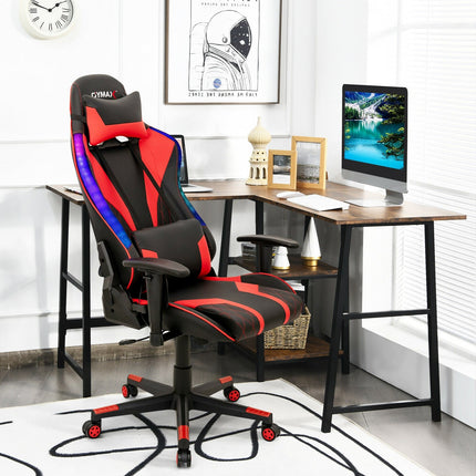 Gaming Chair Adjustable Swivel Computer Chair with Dynamic LED Lights