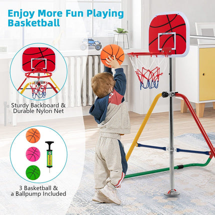 Kids Folding Horizontal Bar with 4 Adjustable Heights