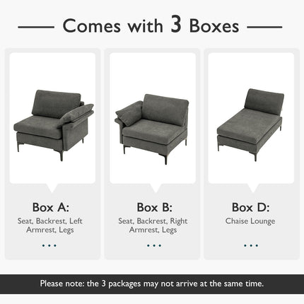 Extra Large Modular L-shaped Sectional Sofa with Reversible Chaise for 4-5 People
