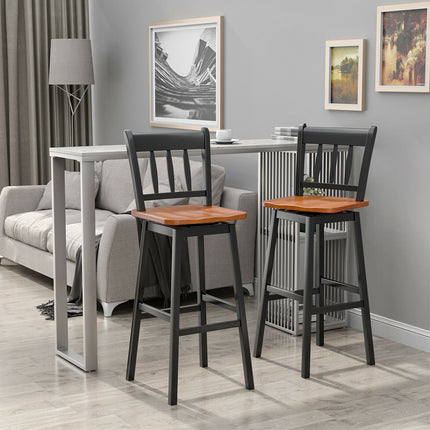 30.5 Inches Set of 2 Swivel Bar Stools with 360¬∞ Swiveling