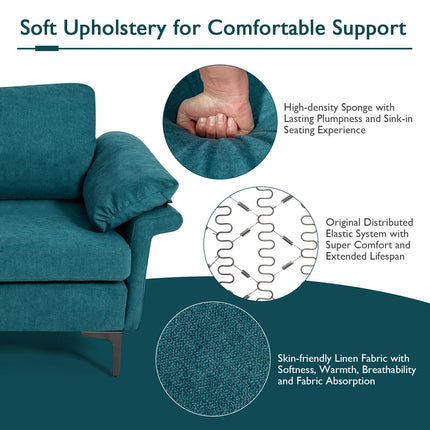Extra Large Modular L-shaped Sectional Sofa with Reversible Chaise for 4-5 People