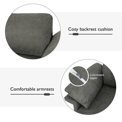 Modern Fabric Accent Armchair with Original Distributed Spring and Armrest Cushions