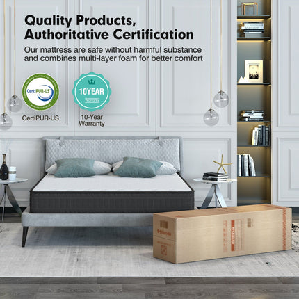 8 Inch Breathable Memory Foam Bed Mattress Medium Firm for Pressure Relieve