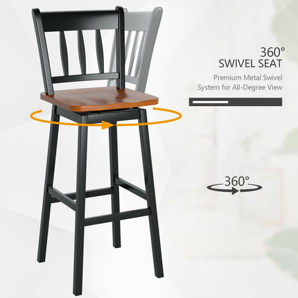 30.5 Inches Set of 2 Swivel Bar Stools with 360¬∞ Swiveling