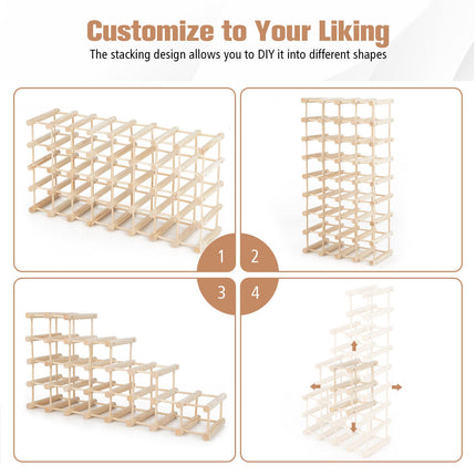 36-Bottle Wooden Wine Rack for Wine Cellar