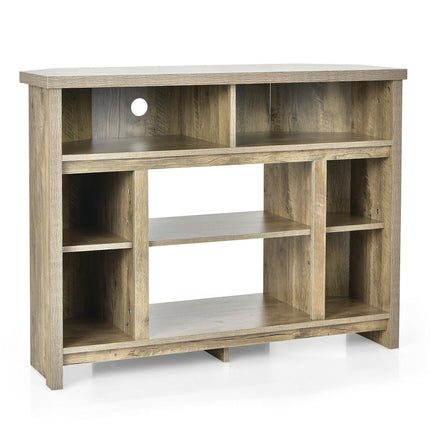 Modern Corner TV Stand with Adjustable Shelves for TVs up to 48 Inch