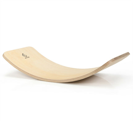 Wooden Wobble Balance Board Kids 35 Inch Rocker Yoga Curvy Board Toy with Felt Layer-Natural