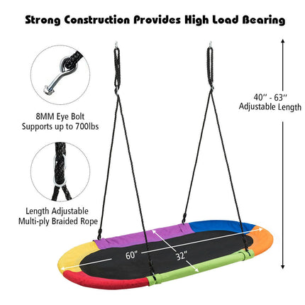 60 Inch Saucer Surf Outdoor Adjustable Swing Set