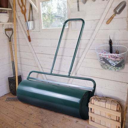36 x 12 Inch Tow Lawn Roller Water Filled Metal Push Roller
