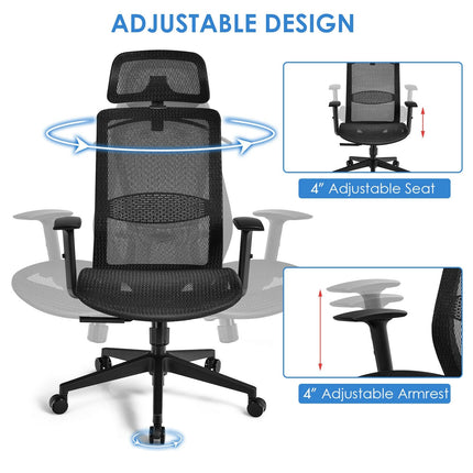 Height Adjustable Ergonomic High Back Mesh Office Chair with Hange