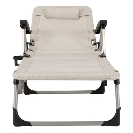 Beach Folding Chaise Lounge Recliner with 7 Adjustable Position