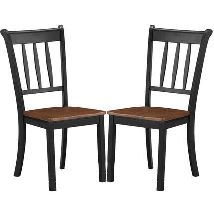 2 Pieces Solid Whitesburg Spindle Back Wood Dining Chairs