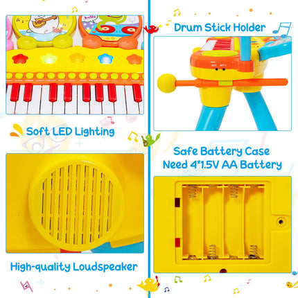 24-Key Piano Keyboard DJ Drum Combination with Microphone and MP3