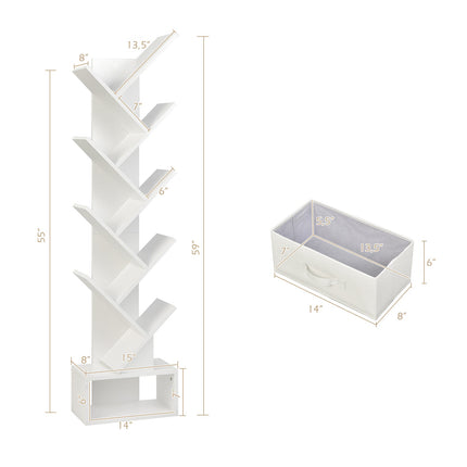 10-tier Tree Bookshelf with Drawer Free