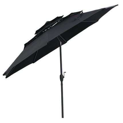 10 ft 3-tier Vented Patio Umbrella with Push Button Tilt