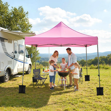 10 x 10 FT Pop up Canopy Tent with Sidewalls and Awning for Party Picnic Event