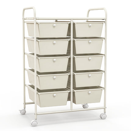 10-Drawer Rolling Storage Cart