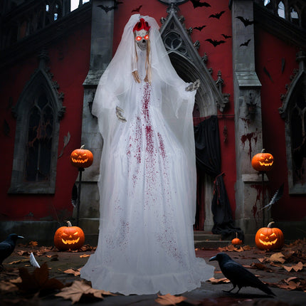 Halloween Animatronic Standing Bride 7.2 FT Haunted House Decoration