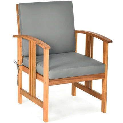 3PC Solid Wood Outdoor Patio Sofa Furniture Set