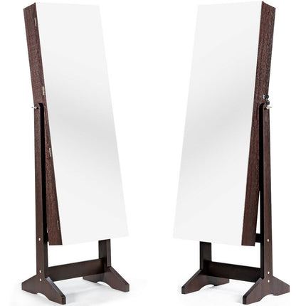 Standing Jewelry Armoire Cabinet with Full Length Mirror