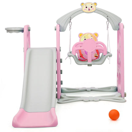 3 in 1 Toddler Climber and Swing Set Slide Playset