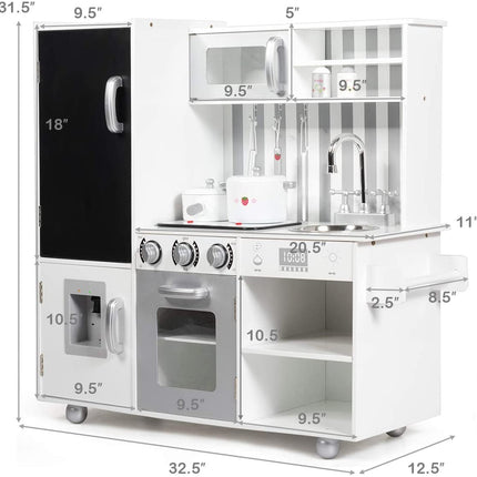 Wooden Pretend Play Kitchen Sets with Simulated Sound