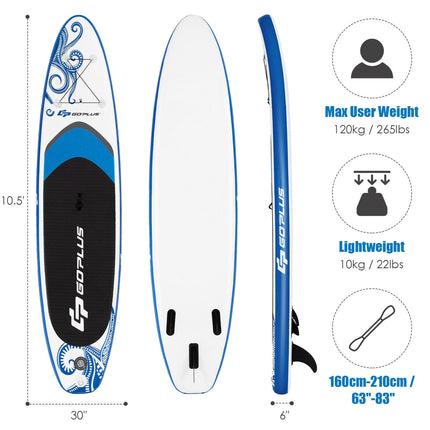 11-Feet Inflatable Paddle Board with Carry Bag