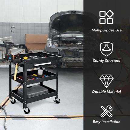 Rolling Tool Cart Mechanic Cabinet Storage ToolBox Organizer with Drawer
