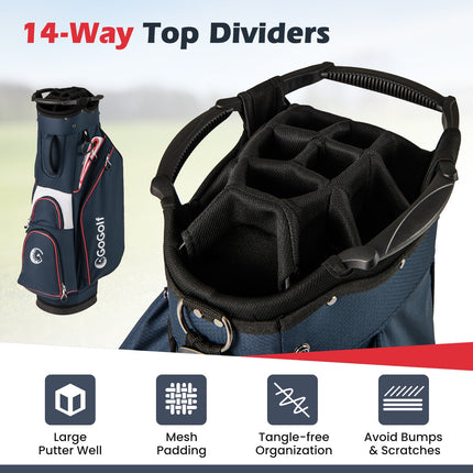 Golf Cart Bag Lightweight Portable Golf Club Organizer Bag