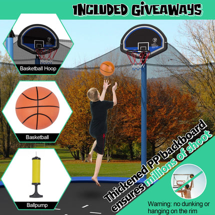 Outdoor Recreational Trampoline with Ladder and Enclosure Net