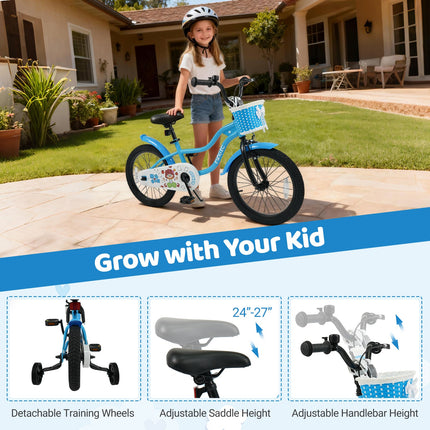 12/14/16 Inch Kids Bike with Training Wheels and Basket Navy Color