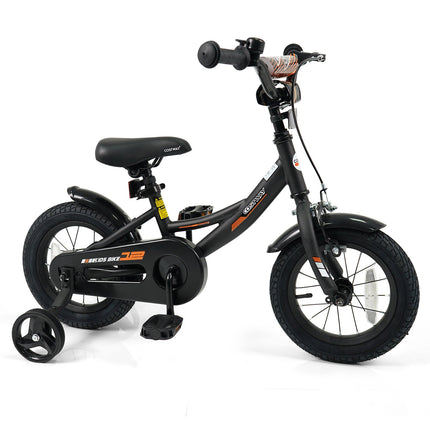 12/14/16/18 Inches Kids Bike with Removable Training Wheels and Adjustable Seatfor 3-8 Years Old Black