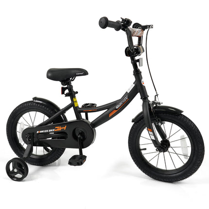 12/14/16/18 Inches Kids Bike with Removable Training Wheels and Adjustable Seatfor 3-8 Years Old Black