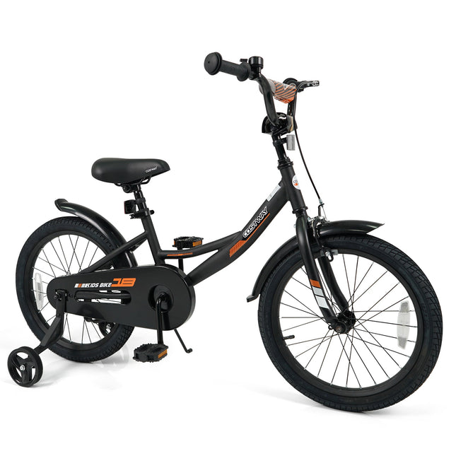 12/14/16/18 Inches Kids Bike with Removable Training Wheels and Adjustable Seatfor 3-8 Years Old Black