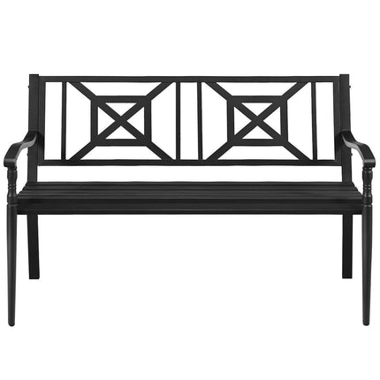 Patio Garden Bench with Powder Coated Steel Frame