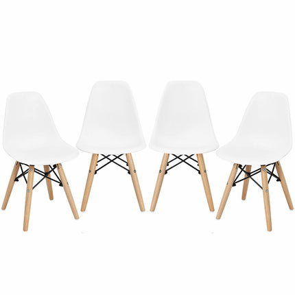 4 PCS Children Chair Set Medieval Style Dining Chairs with Wood Legs