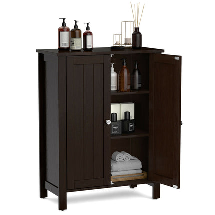 2-Door Bathroom Floor Storage Cabinet Space Saver Organizer
