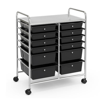 12 Storage Drawer Organizer Bins Rolling Cart