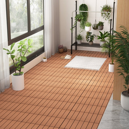 12 x 12 Inch 18 Piece All Weather Interlocking Deck Tiles for Splicing Area