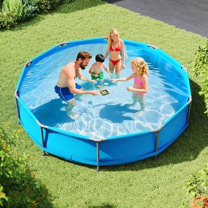 690/978/1158/1617 Gal Outdoor Family Swimming Pool with Metal Frame