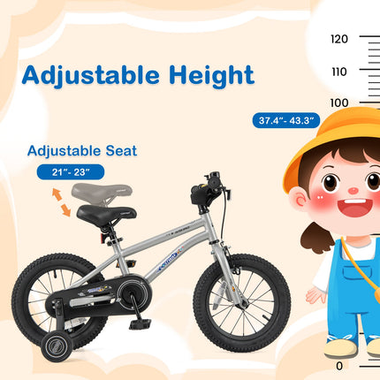 16-Inch Kids Bike Bicycle for Boys Girls 4-7 Adjustable with High Carbon Steel Frame-16 inches