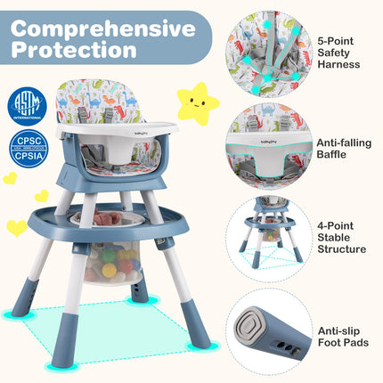 16-in-1 Baby High Chair with Activity Center and Booster Seat for Babies and Toddlers