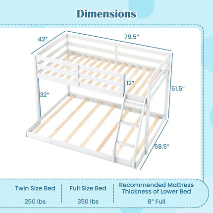 Twin Over Full Bunk Bed Low Floor Bunk Bed Frame